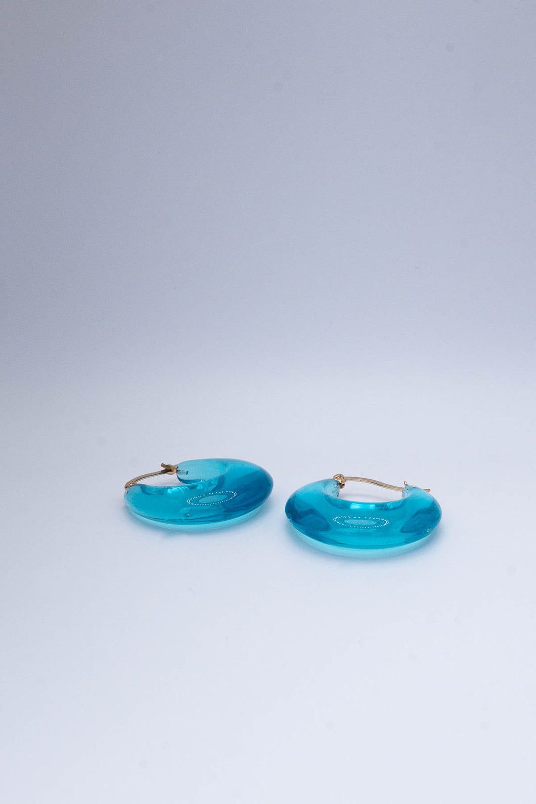 Colored Resin Hoop Transparent Drop Earrings