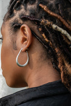 Load image into Gallery viewer, Pear Shaped Matte Hoop Drop Earrings
