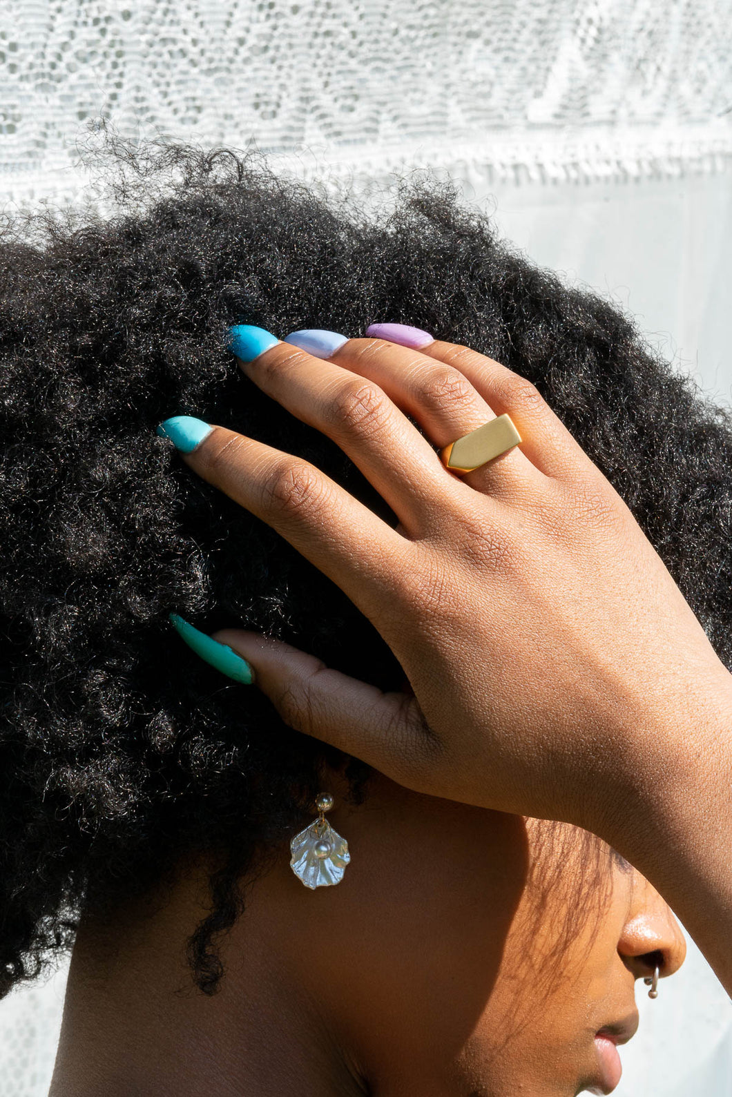 Geometric Stainless Steel Signet Ring