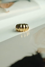 Load image into Gallery viewer, 18k Gold Plated/Silver Adjustable Croissant Rings
