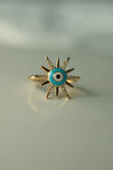 925 Enamel Eye Star Ring