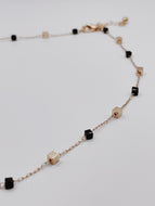 Black & Gold Square Beaded Choker