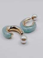 Oyster Pearl Hoop Earrings