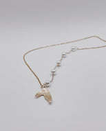 Beaded Chain Fin Necklace