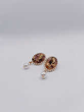 Load image into Gallery viewer, Vintage Amethyst Rose Earrings
