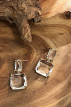 Load image into Gallery viewer, Square Clear Crystal Earrings
