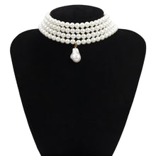 Load image into Gallery viewer, Multi-layer Pearl Statement Necklace
