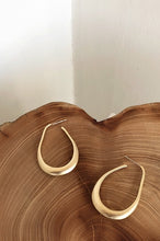 Load image into Gallery viewer, Pear Shaped Matte Hoop Drop Earrings
