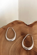 Load image into Gallery viewer, Pear Shaped Matte Hoop Drop Earrings
